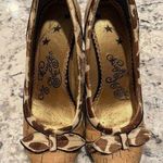 Naughty Monkey  Heels Womens 8 Cork Cheetah Print Fuzzy Pointed Toe Photo 0