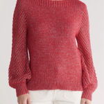 Tommy Bahama NWT  Shimmer Balloon Sleeve Tango Red Wool Blend Sweater Photo 0