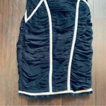 ASOS Vintage Black & Ivory Ruche Bodycon Strapless Cocktail/Wedding Guest Dress Photo 2