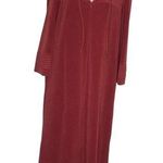 Vanity Fair  Long Robe House Dress Burgundy Velour Pullover with Zipper Vintage Photo 0