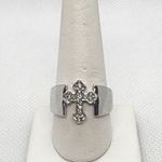 Premier Designs Devotion Silver Tone Crystal Cross Ring Photo 2