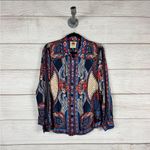 Farm Rio ‎ Women's Energy Scarf Printed Button Up Long Sleeve Blouse Size … Photo 1