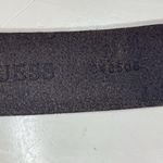 Guess  Women’s Y2K Brown and Silver Crystal Genuine Leather Buckle‎ Belt Size L Photo 4