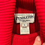 Pendleton  Red Turtleneck Sweater Ribbed Cotton Vintage Made in Hong Kong Large P Photo 5
