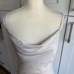 ZARA  Women's Ivory Slip Satin Dress Size S Cowl Neck Formal Occasion Photo 7