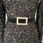 Women’s New With Tags Formal Scoopneck Sequin Bishop Sleeve Gown S Black Photo 1