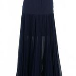 Rokh Navy Pleated Sheer Tight Skirt Women's Size 38 Fashion Dress Blue Photo 0