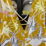 Free People Floral Ribbed Bodysuit plunge vneck sleeveless tank open back sexy Photo 3