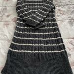 ICB alpaca wool blend striped gray & white cable knit sweater dress, size S Photo 13