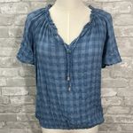 Jane and Delancey  Blue Checked Top Photo 0