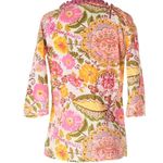 Monique Leshman š Floral Print Pom Pom Tunic Top š Fuchsia Pink Spring Yellow Photo 11