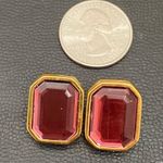 J.O.A. Retired Vintage RIVERS Fuchsia Pink Rhinestone Emerald Cut Earrings 13.8g Photo 6