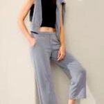 Athleta  Silver Echo Wide Leg Cropped Trousers spring NWT $108 athletic active Photo 1