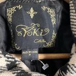 Yoki Collection Black Plaid A-Line Double Breasted Pea Coat Size M Photo 5