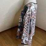 Calvin Klein  Blouse Womens 2X White Floral Multicolor Black Faux Leather Trim Photo 7