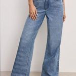 Good American  Good Ease Relaxed Jeans Diamond Pinstripe Wide Leg Size 26 New Photo 0