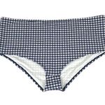 J.Crew Gingham High Waisted Bikini Bottoms Navy Blue White Size 3X Photo 0