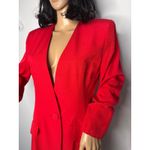 American Vintage Late 1980s–Early 1990s P.J. Klein Red Textured Longline Blazer USA made Medium Photo 12