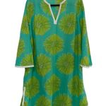 Lilly Pulitzer Tunic Swim Cover up Vibrant Green Floral Kaftan Dress Floral Med Photo 3