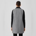 Eileen Fisher Doubleface Wool Cashmere Vest Gray Black Reversible Long Luxury Photo 1