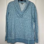 Talbots T By Knit Sweater Pullover Women's Size Medium Shawl Collar Blue Heather Photo 1
