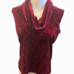 Kathie Lee Vintage Red Black Velvet Dress Maxi Skirt Cowl Neck Top L Photo 3