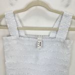 Madewell  Poplin Smocked Tank Top Square Neck Stretch White Cropped Medium NWT Photo 6