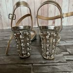 I. Miller Special Occasion club silver shoes clear rhinestoned block heal, sz 6 Photo 4