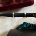 Gucci Square Bamboo Black Horn Sunglasses w/Case Italy Authentic Photo 9