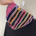 Y2K 90’s Black Rainbow Psychedelic Rip N Tear Wide Bell Sleeve Full Zip Hoodie Size L Photo 12