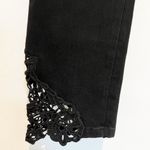 Soft Surroundings  Denim Touch of Lace Straight Leg Slim Ankle Jeans Black Size 6 Photo 4