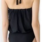 J.Crew  Blousin Tie Neck Swimsuit Black size 18 NWT Photo 1