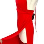 K Too Halter High Leg Slit Jersey Maxi Dress Red Size Large NWT Photo 5
