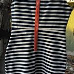 Esley Vintage Elsey Navy Blue White striped Sleeveless Dress Women’s Size Large Photo 9