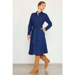 Skies Are Blue 💕💕 Long Sleeve Denim Shirt Dress ~ Dark Blue Large L NWT Photo 3