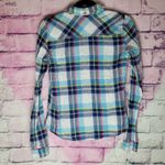 Gilly Hicks  SYDNEY PLAID BUTTON FRONT SHIRT LINEN COTTON BLEND S Photo 1