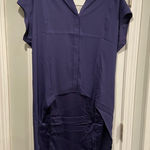 The Limited NWT  Size S Navy Blue High Low Flowy Short Sleeve Tunic Top Lagenlook Photo 0