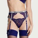 Victoria's Secret NWT Women's Very Sexy Shine Strap Garterbelt Sz XS/S Blue Photo 0