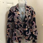 Retro Whimsygoth Gothic Black pink paisley blazer jacket coat shirt multicolored Size L Photo 0