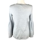 American Eagle  Grey Bell Sleeve Lace Up Sweater Size S Photo 4