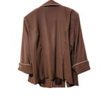 Dress Barn Vintage Women's Brown Notched Lapel Cropped Sleeve Button Blazer Jacke Photo 2