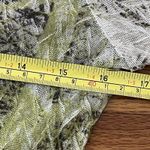 KOMAROV Crinkle Mesh Long Sleeve Shirt Medium Beige Green Retro Blouse Career Photo 7