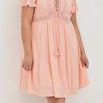 Torrid Mini Gauze Lace-Up Skater Dress with Pockets Plus Size 1X NWOT Photo 0