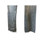 ZARA Washed Out Black - Gray Jeans Straight Leg Loose Fit Raw Hem High Rise Sz 0 Photo 2