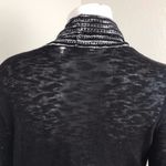 Cardigan Black White Waterfall Open Long sleeve Size M Photo 5