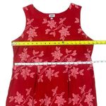 Vintage Heaven 100% Linen Maxi Dress Red Floral Hawaiian Sleeveless Women Medium Photo 3