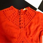 Vintage 70s Dolphin California Fit & Flare Dress Crochet Knit Cut Out Tomato Red Size XS Photo 4