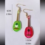 Boutique Pink & green guitar 🎸 missmatch earrings​​​​​​​​​​​​​​​​​​​​​​ Photo 2
