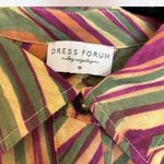Dress Forum Rayon Abstract Stripe Long Tunic Button Shirt Dress Medium Photo 6