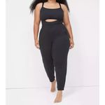 Cacique Lane Bryant  Rib Keyhole High Leg Thong Bodysuit BLACK Plus Size 26/28 Photo 2